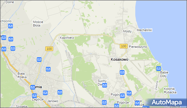 mapa Dębogórze, Dębogórze na mapie Targeo