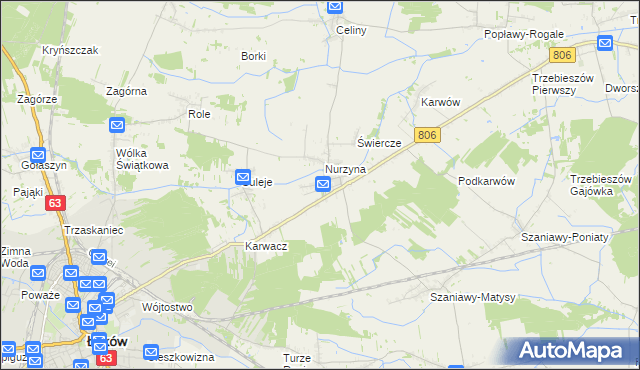 mapa Dębowica gmina Trzebieszów, Dębowica gmina Trzebieszów na mapie Targeo