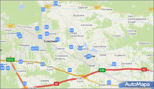 mapa Długa Kościelna, Długa Kościelna na mapie Targeo