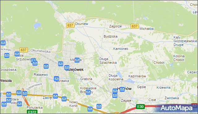 mapa Długa Szlachecka, Długa Szlachecka na mapie Targeo