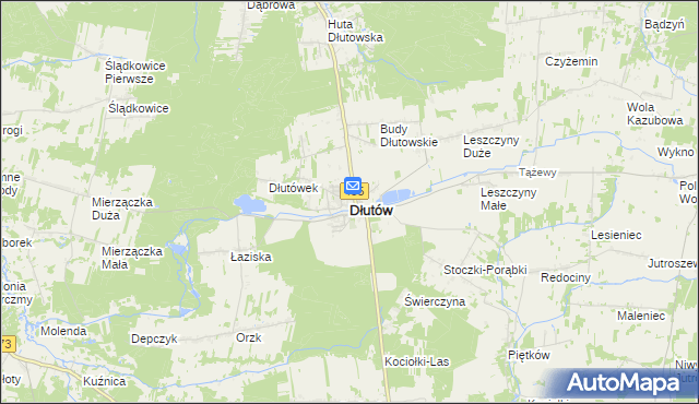 mapa Dłutów, Dłutów na mapie Targeo