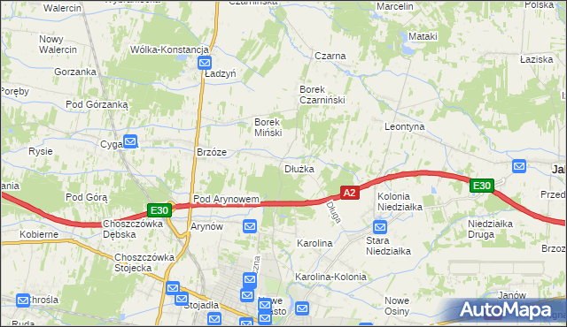 mapa Dłużka, Dłużka na mapie Targeo