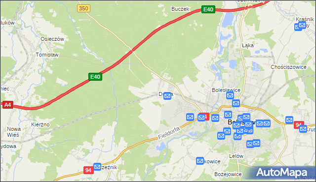 mapa Dobra gmina Bolesławiec, Dobra gmina Bolesławiec na mapie Targeo