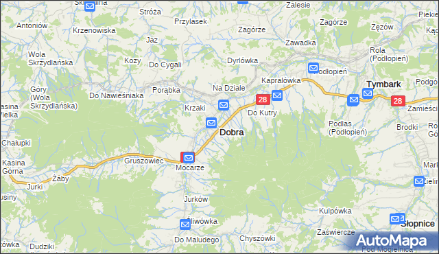 mapa Dobra powiat limanowski, Dobra powiat limanowski na mapie Targeo