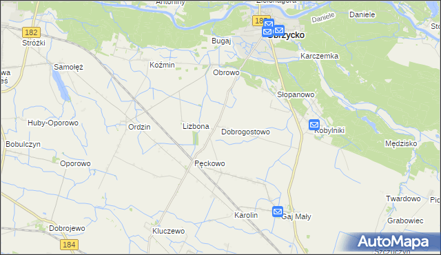 mapa Dobrogostowo, Dobrogostowo na mapie Targeo