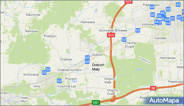 mapa Dobroń, Dobroń na mapie Targeo