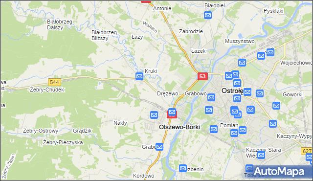 mapa Drężewo, Drężewo na mapie Targeo