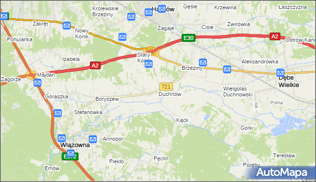 mapa Duchnów, Duchnów na mapie Targeo