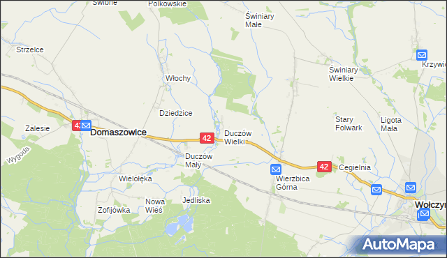 mapa Duczów Wielki, Duczów Wielki na mapie Targeo