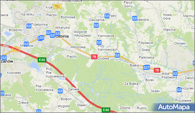 mapa Dulowa, Dulowa na mapie Targeo