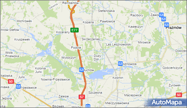 mapa Duży Dół, Duży Dół na mapie Targeo