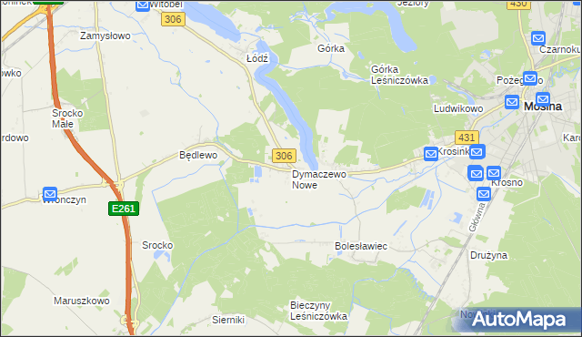mapa Dymaczewo Nowe, Dymaczewo Nowe na mapie Targeo