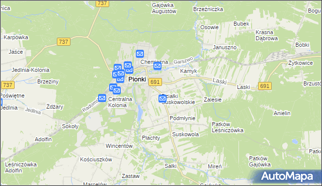 mapa Działki Suskowolskie, Działki Suskowolskie na mapie Targeo