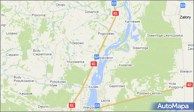mapa Dzierżenin, Dzierżenin na mapie Targeo