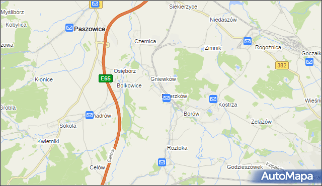 mapa Dzierzków, Dzierzków na mapie Targeo