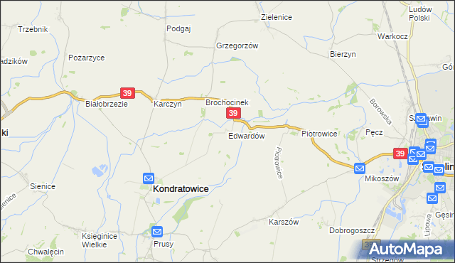 mapa Edwardów gmina Kondratowice, Edwardów gmina Kondratowice na mapie Targeo