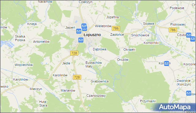 mapa Eustachów, Eustachów na mapie Targeo