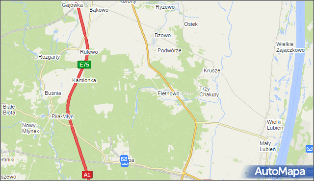 mapa Fletnowo, Fletnowo na mapie Targeo