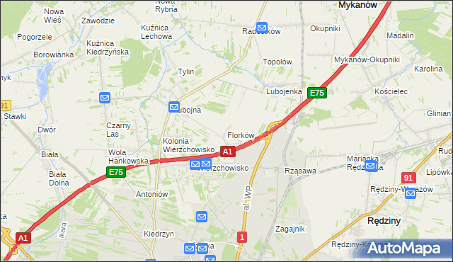 mapa Florków, Florków na mapie Targeo