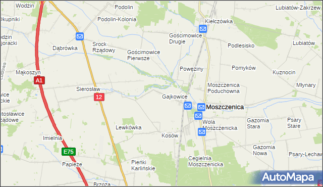 mapa Gajkowice, Gajkowice na mapie Targeo