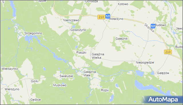 mapa Gałąźnia Wielka, Gałąźnia Wielka na mapie Targeo