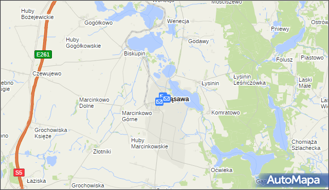 mapa Gąsawa, Gąsawa na mapie Targeo