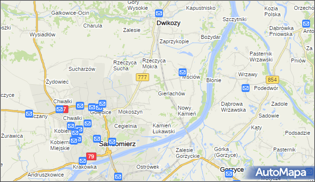 mapa Gierlachów, Gierlachów na mapie Targeo