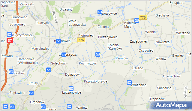 mapa Głęboka gmina Kocmyrzów-Luborzyca, Głęboka gmina Kocmyrzów-Luborzyca na mapie Targeo