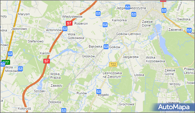 mapa Głosków-Letnisko, Głosków-Letnisko na mapie Targeo
