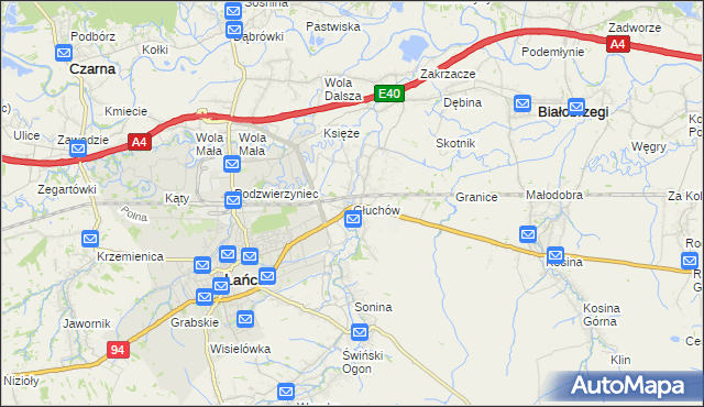 mapa Głuchów gmina Łańcut, Głuchów gmina Łańcut na mapie Targeo