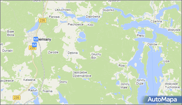mapa Głuchy Bór, Głuchy Bór na mapie Targeo