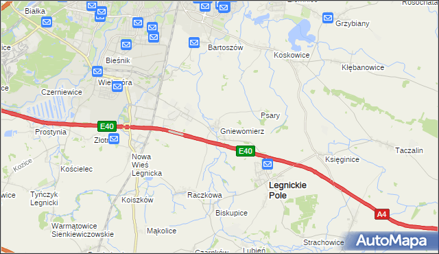 mapa Gniewomierz, Gniewomierz na mapie Targeo