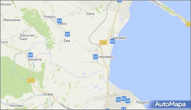 mapa Gnieżdżewo, Gnieżdżewo na mapie Targeo