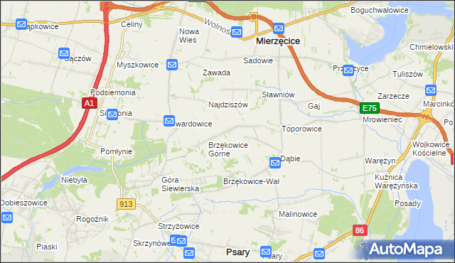 mapa Goląsza Górna, Goląsza Górna na mapie Targeo