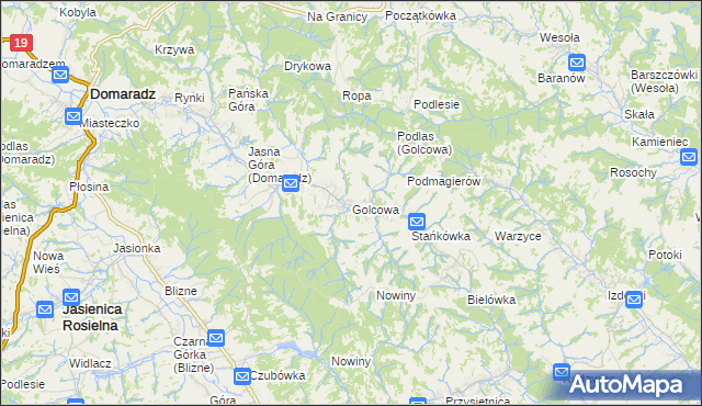 mapa Golcowa, Golcowa na mapie Targeo