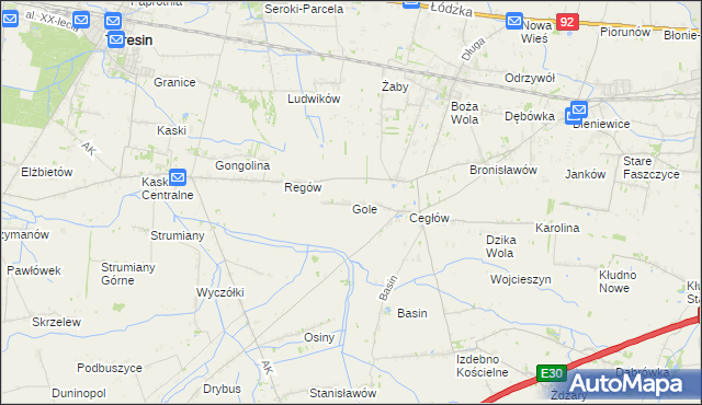 mapa Gole gmina Baranów, Gole gmina Baranów na mapie Targeo