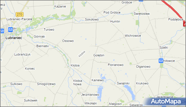 mapa Gołębin, Gołębin na mapie Targeo