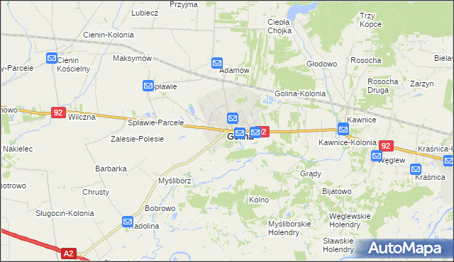 mapa Golina powiat koniński, Golina powiat koniński na mapie Targeo