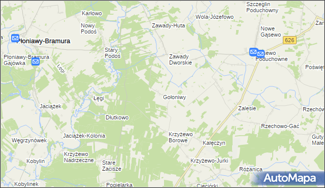 mapa Gołoniwy, Gołoniwy na mapie Targeo