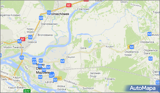 mapa Góra gmina Wieliszew, Góra gmina Wieliszew na mapie Targeo