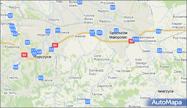 mapa Góra Ropczycka, Góra Ropczycka na mapie Targeo