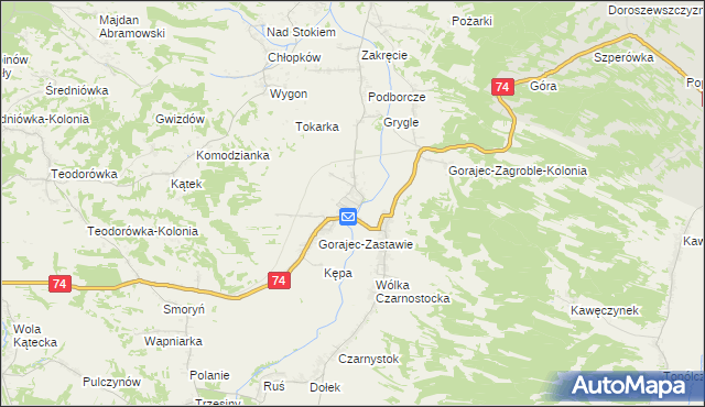 mapa Gorajec-Stara Wieś, Gorajec-Stara Wieś na mapie Targeo