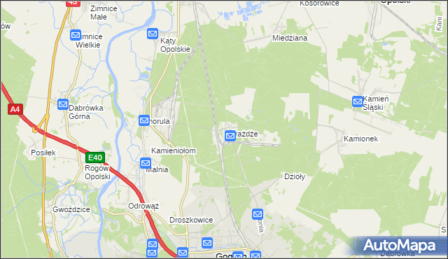 mapa Górażdże, Górażdże na mapie Targeo