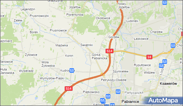 mapa Górka Pabianicka, Górka Pabianicka na mapie Targeo