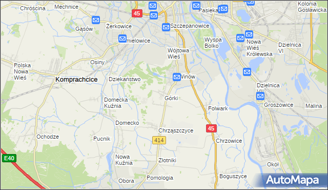 mapa Górki gmina Prószków, Górki gmina Prószków na mapie Targeo