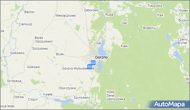 mapa Górzno powiat brodnicki, Górzno powiat brodnicki na mapie Targeo