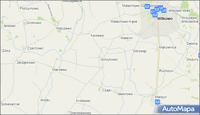 mapa Gorzykowo, Gorzykowo na mapie Targeo