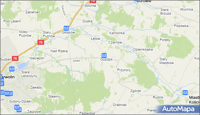 mapa Goździk, Goździk na mapie Targeo