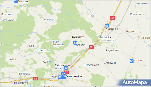 mapa Goździn, Goździn na mapie Targeo