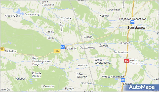 mapa Goździówka, Goździówka na mapie Targeo